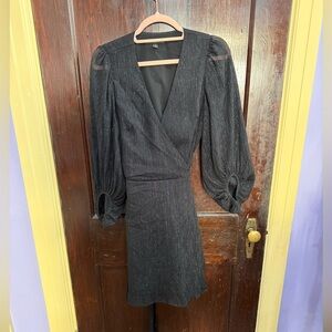 Banana Republic Shimmer Lurex Balloon Sleeve Wrap Dress